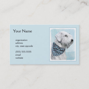 Carte De Visite Peinture Sealyham Terrier - Cute Original Chien Ar