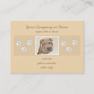 Carte De Visite Peinture Shar Pei - Cute Original Chien Art