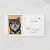 Carte De Visite Peinture Shiba Inu (Noir et Tan) - Art Chien (Devant)