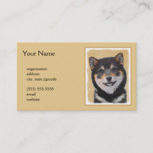 Carte De Visite Peinture Shiba Inu (Noir et Tan) - Art Chien