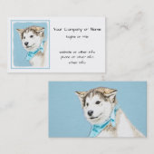 Carte De Visite Peinture Sibérienne Husky Puppy - Art Chien origin (Devant / Derrière)