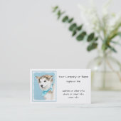 Carte De Visite Peinture Sibérienne Husky Puppy - Art Chien origin (Debout devant)