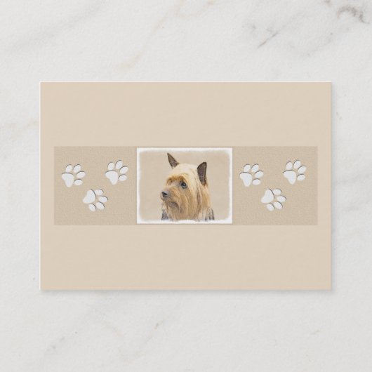 Carte De Visite Peinture Silky Terrier - Cute Original Chien Art (Dos)