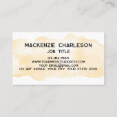 Carte De Visite Peinture simple aquarelle brosse jaune (Dos)