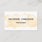 Carte De Visite Peinture simple aquarelle brosse jaune (Devant)