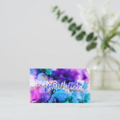 Carte De Visite Peinture Splatter or et violet simple (Debout devant)