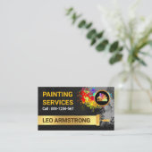 Carte De Visite Peinture Splatter or Rouleau Pinceau peinture (Debout devant)