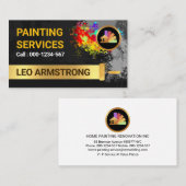 Carte De Visite Peinture Splatter or Rouleau Pinceau peinture (Devant / Derrière)