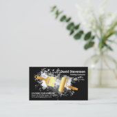 Carte De Visite Peinture Splatter Peeling Peinture Brosse or (Debout devant)