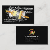 Carte De Visite Peinture Splatter Peeling Peinture Brosse or (Devant / Derrière)