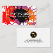 Carte De Visite Peinture Splatter Rouleau Brosse Peinture Échelle (Devant / Derrière)