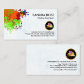 Carte De Visite Peinture sur papier peint peint blanc (Devant / Derrière)