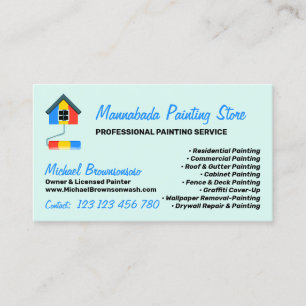 Carte De Visite Peinture verte Décor Moderne Professionnel