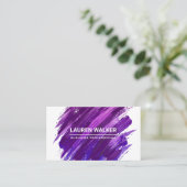 Carte De Visite Peinture violet expressive brossée (Debout devant)