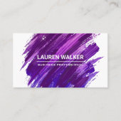 Carte De Visite Peinture violet expressive brossée (Devant)