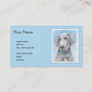 Carte De Visite Peinture Weimaraner - Beau art original de chien