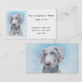 Carte De Visite Peinture Weimaraner - Joli art original chien (Devant / Derrière)