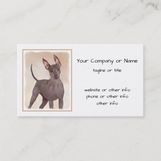 Carte De Visite Peinture Xoloitzcuintli - Cute Original Chien Art (Devant)