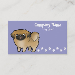 Carte De Visite Pékinois dessin animé (tonte chiot)