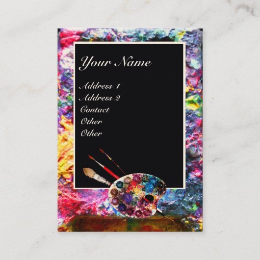 Carte De Visite PELETTE DE COULEUR ARTISTE Peintre, Matériaux d'ar (Devant)