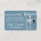 Carte De Visite Pélican Couple pagayage sur Eau Bleue Calme (Devant)