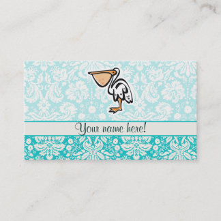 Carte De Visite Pélican mignon ; Teal
