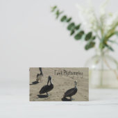 Carte De Visite Pélicans sur la plage (Debout devant)