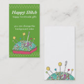 Carte De Visite pelote à épingles de couture tirée par la main de (Devant / Derrière)