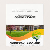 Carte De Visite Pelouse avant | Logo de l'arbre | Paysage (Extérieur déplié)
