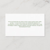 Carte De Visite Pelouse de coupe de paysage | Services de jardin (Dos)