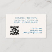 Carte De Visite Pelouse d'irrigation (Dos)