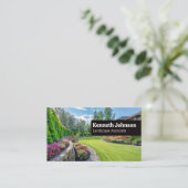 Carte De Visite Pelouse fraîche coupée | Paysage résidentiel (Debout devant)