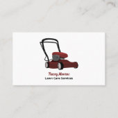 Carte De Visite Pelouse rouge-tondeuse, Services d'entretien de la (Devant)