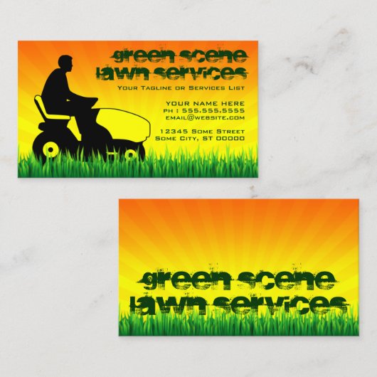Carte De Visite pelouse verte (Devant / Derrière)