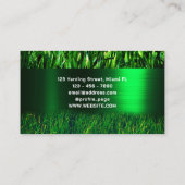 Carte De Visite Pelouse verte et texture fausse métallique (Dos)