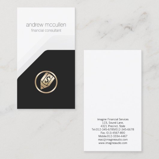 Carte De Visite Pen Dollar Icon Comptable Finance Argent (Devant / Derrière)