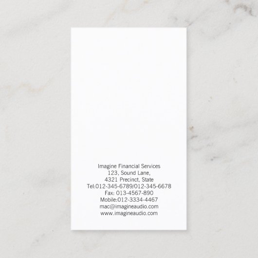 Carte De Visite Pen Dollar Icon Comptable Finance Argent (Dos)