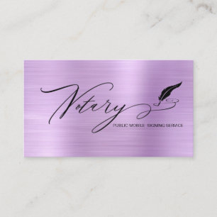 Carte De Visite *~* Pen Plume NOTARY Timbre Agent de signature