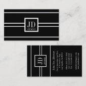 Carte De Visite Pendentif à la grève noir/blanc de l'avocat (Devant / Derrière)