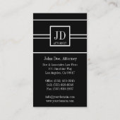 Carte De Visite Pendentif à la grève noir/blanc de l'avocat (Dos)