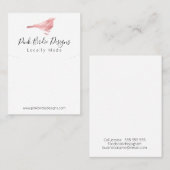 Carte De Visite Pendentif de bijoux artisanaux aux aux oiseaux ros (Devant / Derrière)