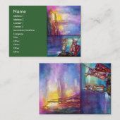 Carte De Visite PENDRAGON Chevaliers médiévaux, Coucher de soleil  (Devant / Derrière)