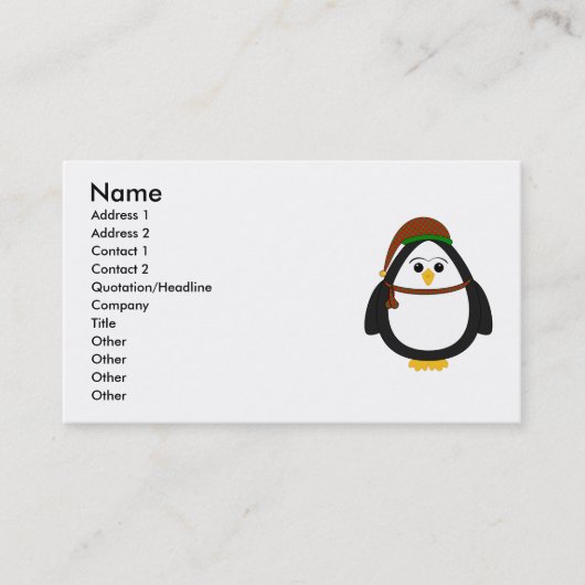 Carte De Visite Penguin de Christmas (Devant)