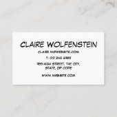 Carte De Visite Pense Buble Fun Retro Comic Livre Bleu (Dos)