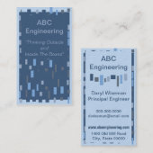 Carte De Visite Pensée en dehors du bleu moderne de boîte (Devant / Derrière)