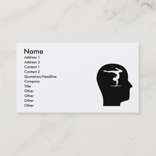 Carte De Visite Penser à la gymnastique (Devant)