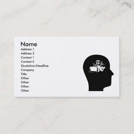 Carte De Visite Penser à l'équipement lourd (Devant)