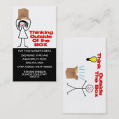 Carte De Visite Penser À L'Extérieur De La Boîte (Devant / Derrière)