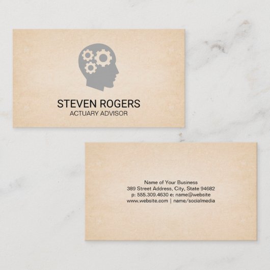 Carte De Visite Penser aux engrenages | Gestion des risques actuar (Devant / Derrière)