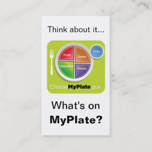 Carte De Visite Pensez au signet de MyPlate - blanc